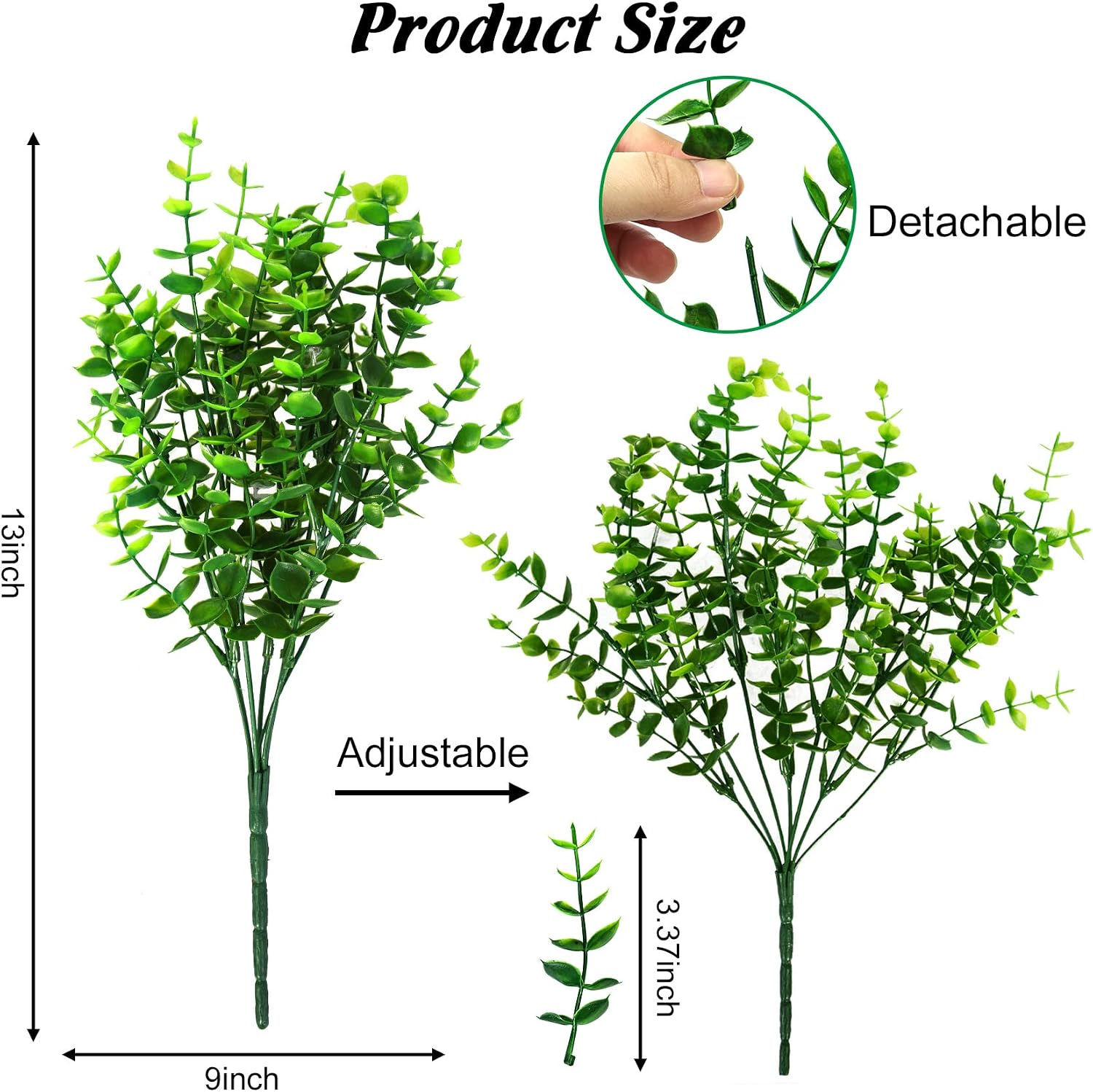 Ouddy Decor 24 Bundles Artificial Greenery Stems Fake Plants Outdoor Decor