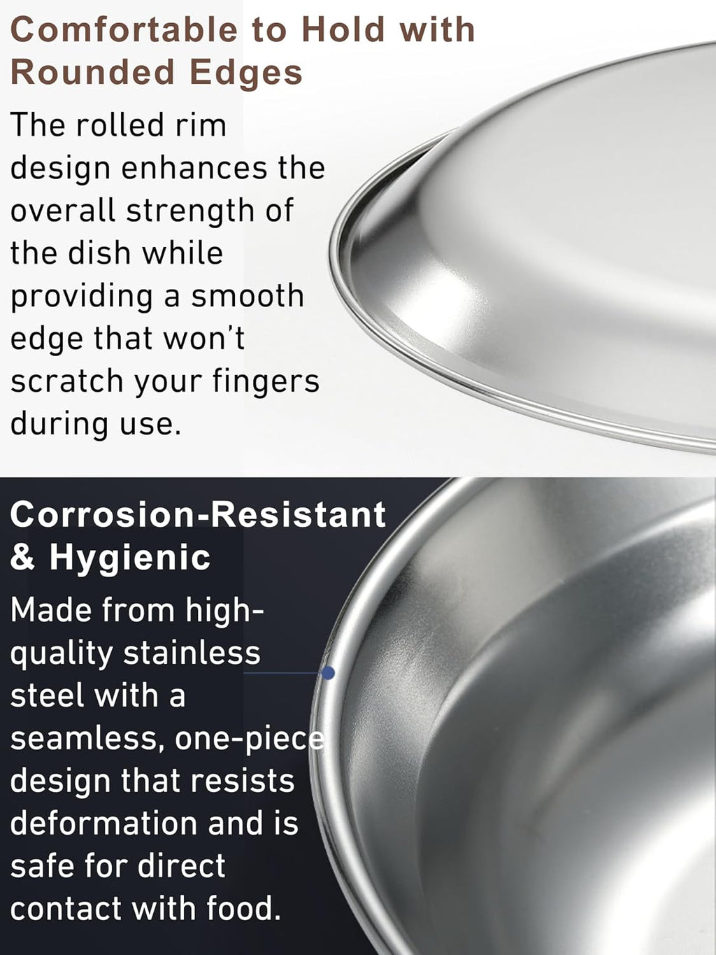CAMPINGMOON Camping Plates 4 pack set Salad Side Dinner Plate Dishes Outdoor Tableware Stainless Steel with Canvas Case S397-1S