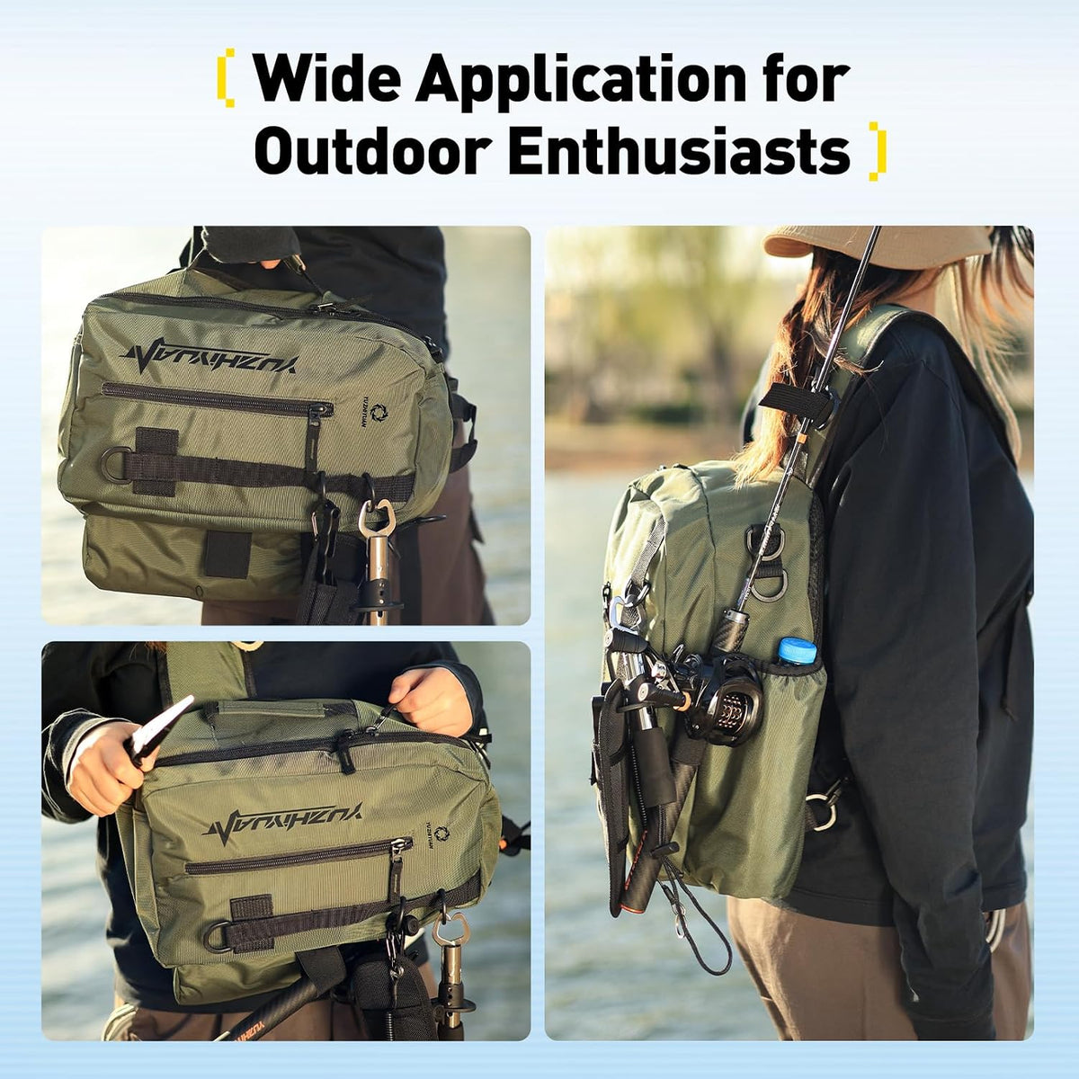 Small Fishing Bag with Rod Strap, Portable & Lightweight, Fish Small Tackle bag – Fits Tackle Boxes & Gear,Move Freely, Cast Smoothly - Fishing Gifts for Men