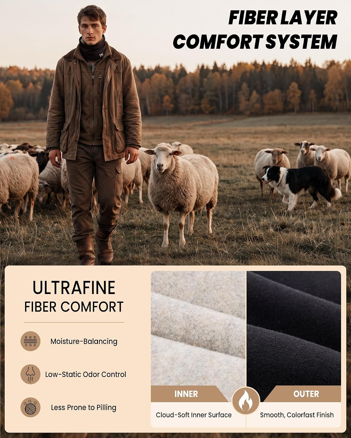 YANIKY Winter Neck Warmer, Wool Neck Gaiter Fleece Scarf, Windproof Face Cover Mask for Men Women