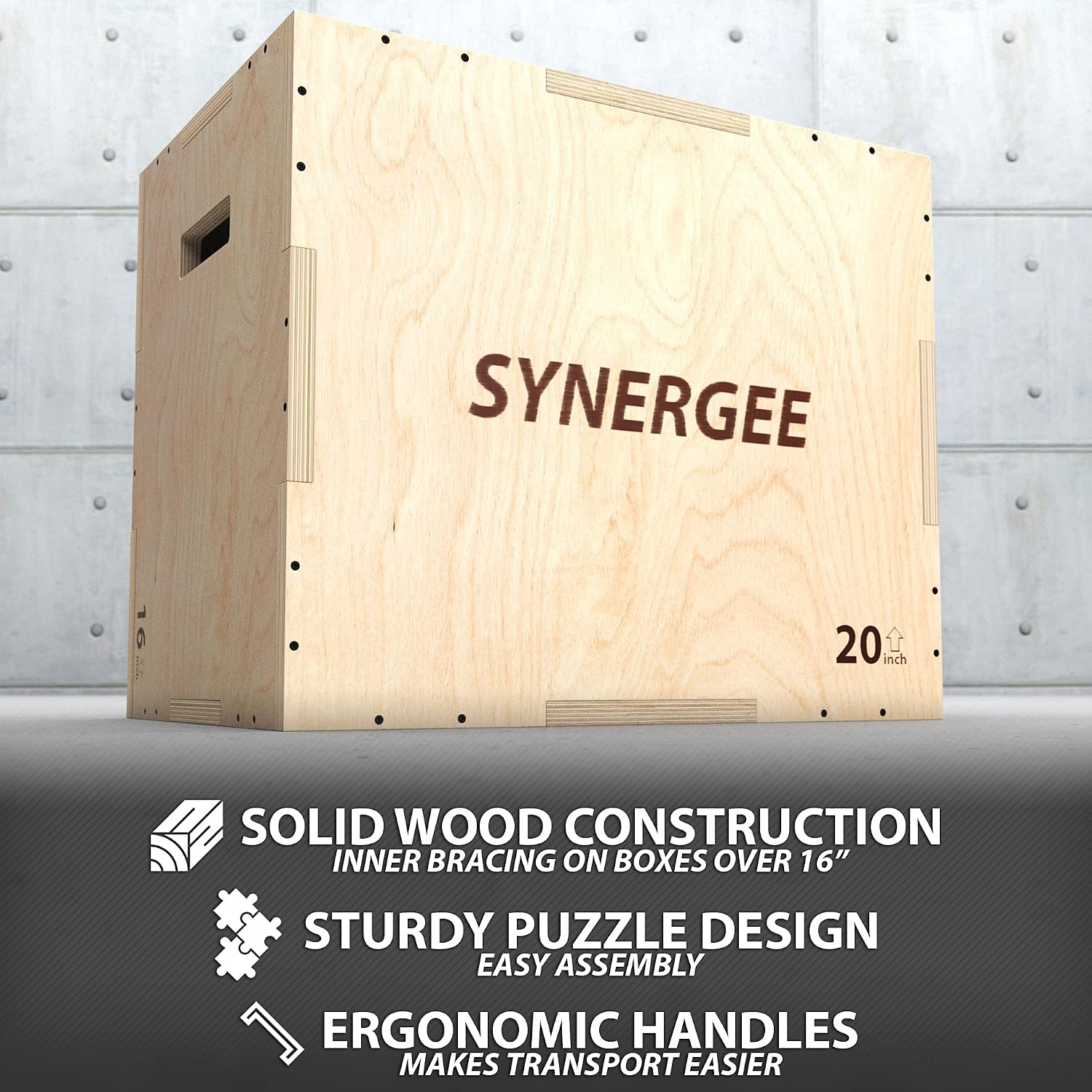 Synergee 3 in 1 Wood Plyo Box – Multiple Sizes