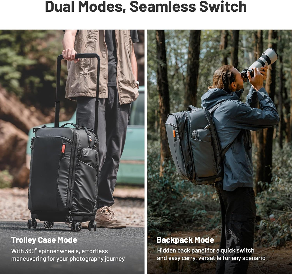 PGYTECH 2-in-1 Roller Camera Backpack Camera Bag for Travel Photographers