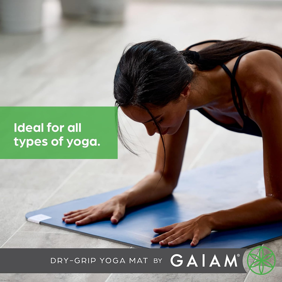 Gaiam Dry-Grip Yoga Mat, Non-Slip, Hot Yoga