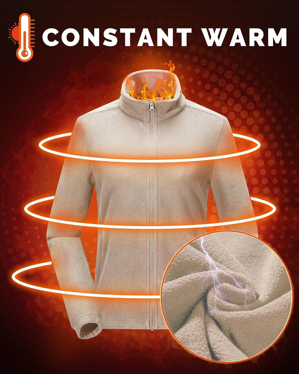 33,000ft Women's Polar Fleece Jacket Zip Up Lightweight Hiking Sweatshirt