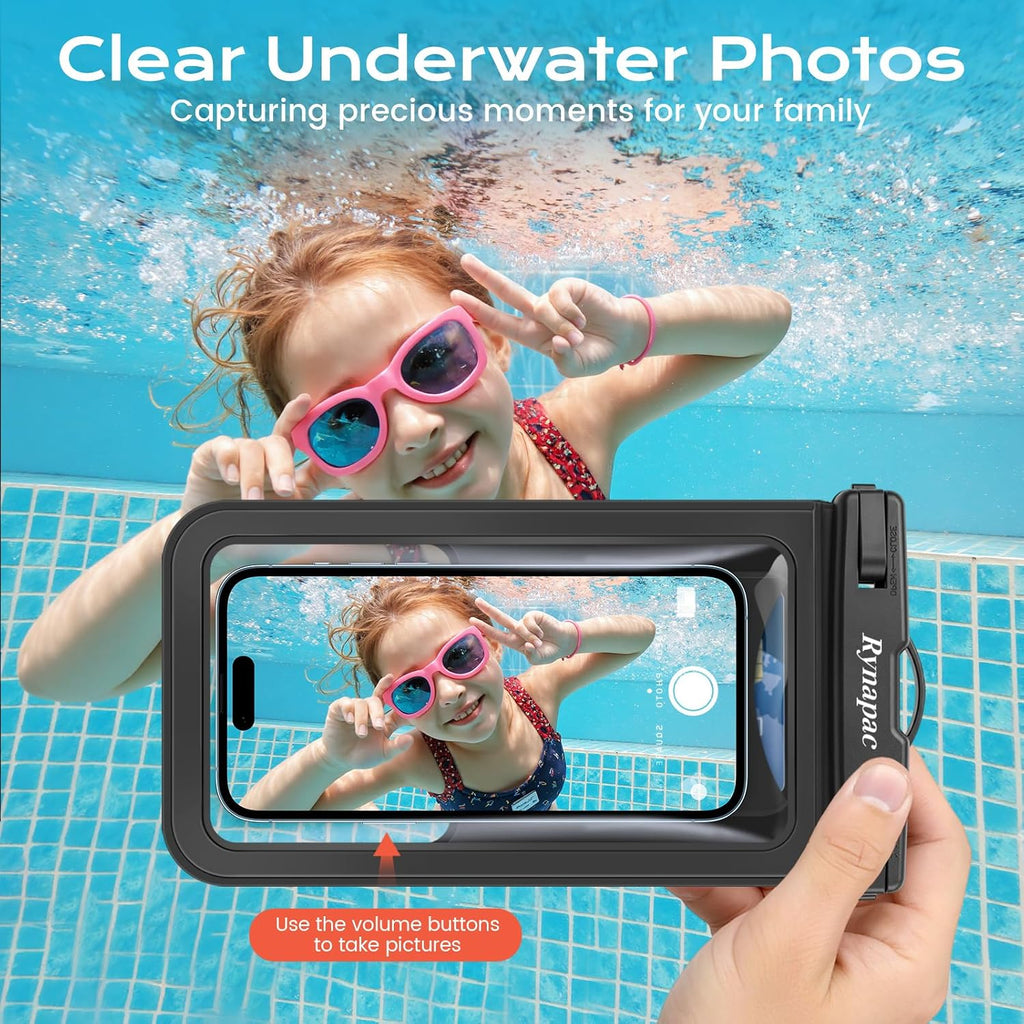 Rynapac Waterproof Phone Pouch 2 Pack, Waterproof Phone Case, [Up to 8.5'']
