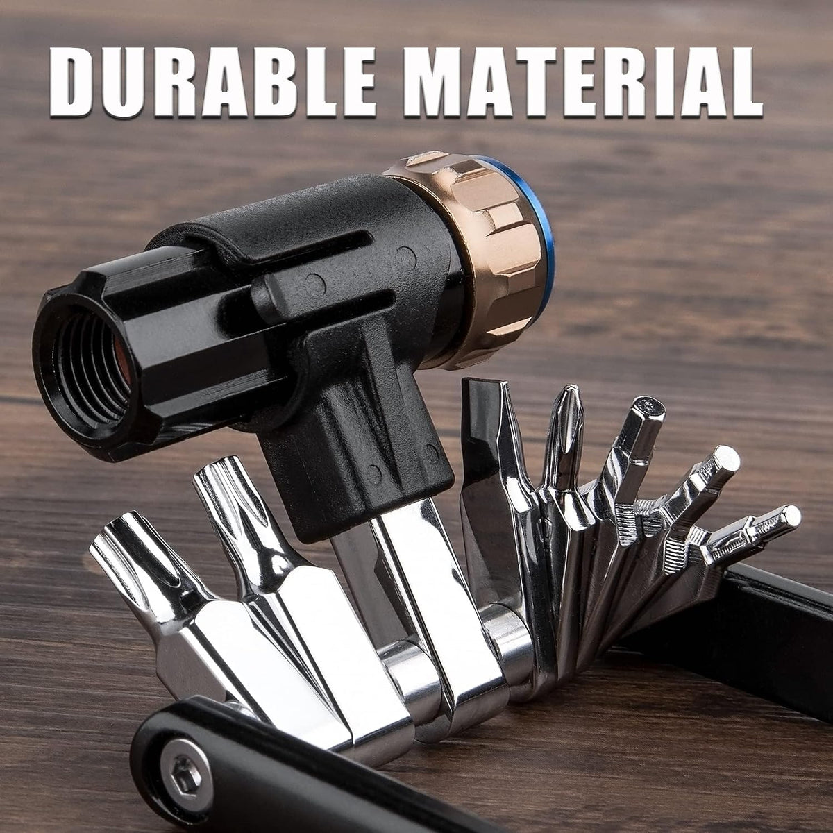 Bike Tool with CO2 Inflator - Bike Chain Tool/Torx/Hex/Screwdriver - Bicycle Multitool Kit Compact and Lightweight Repair Tools for Road and Mountain Bikes