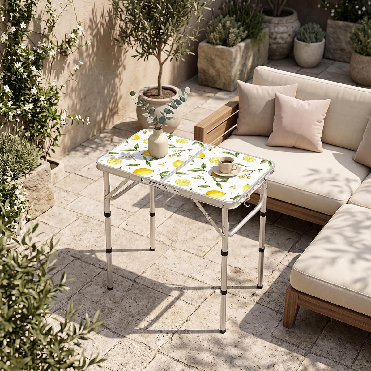 Small Folding Camping Table, 2ft Portable Table, Lemon