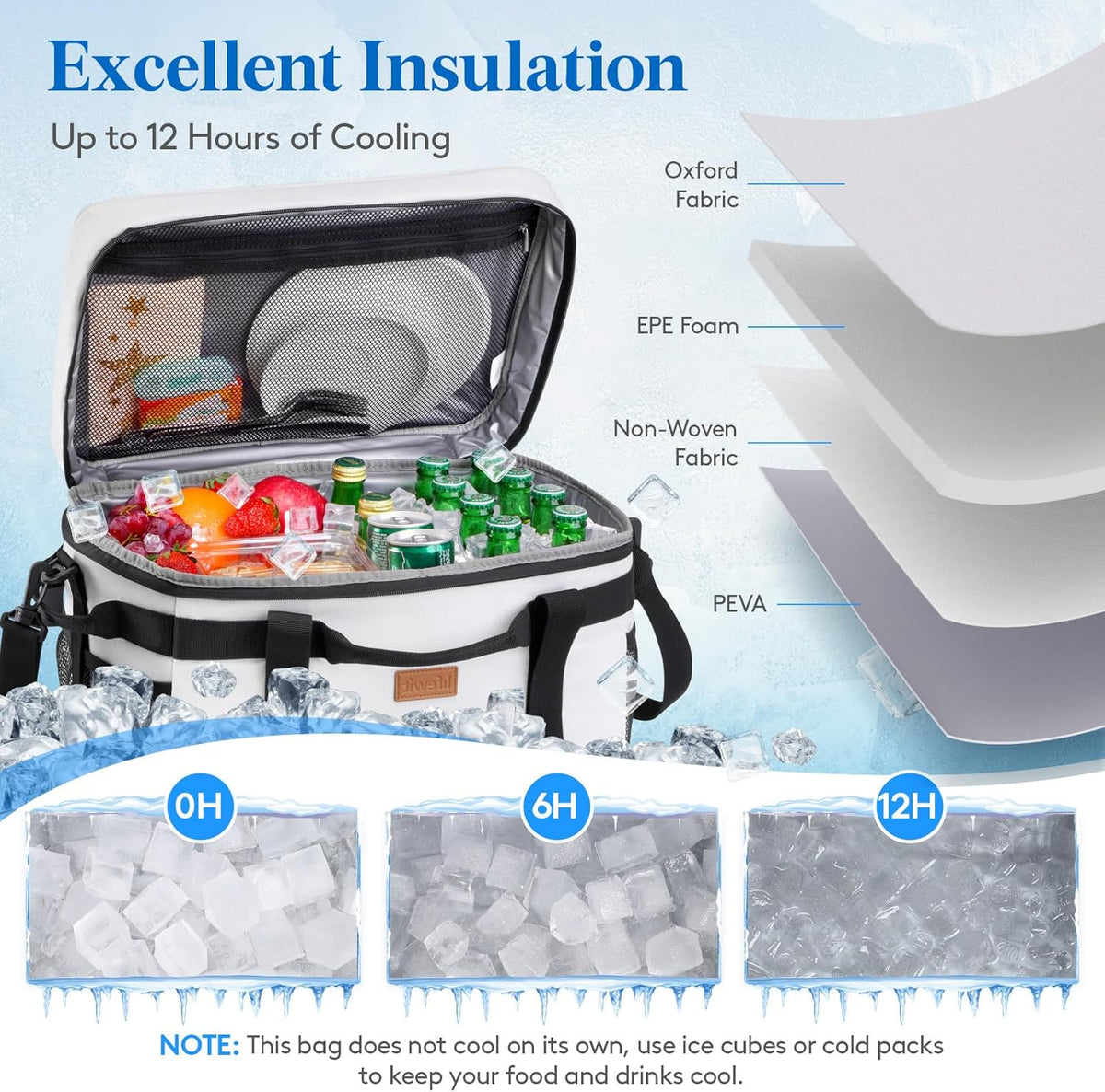 Lifewit 30/48/72 Can Soft Cooler Bag, Large Insulated Picnic Lunch Bag Box
