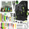 Fishing Backpack with Tackle Boxes,Fishing Lure Kit and Tool