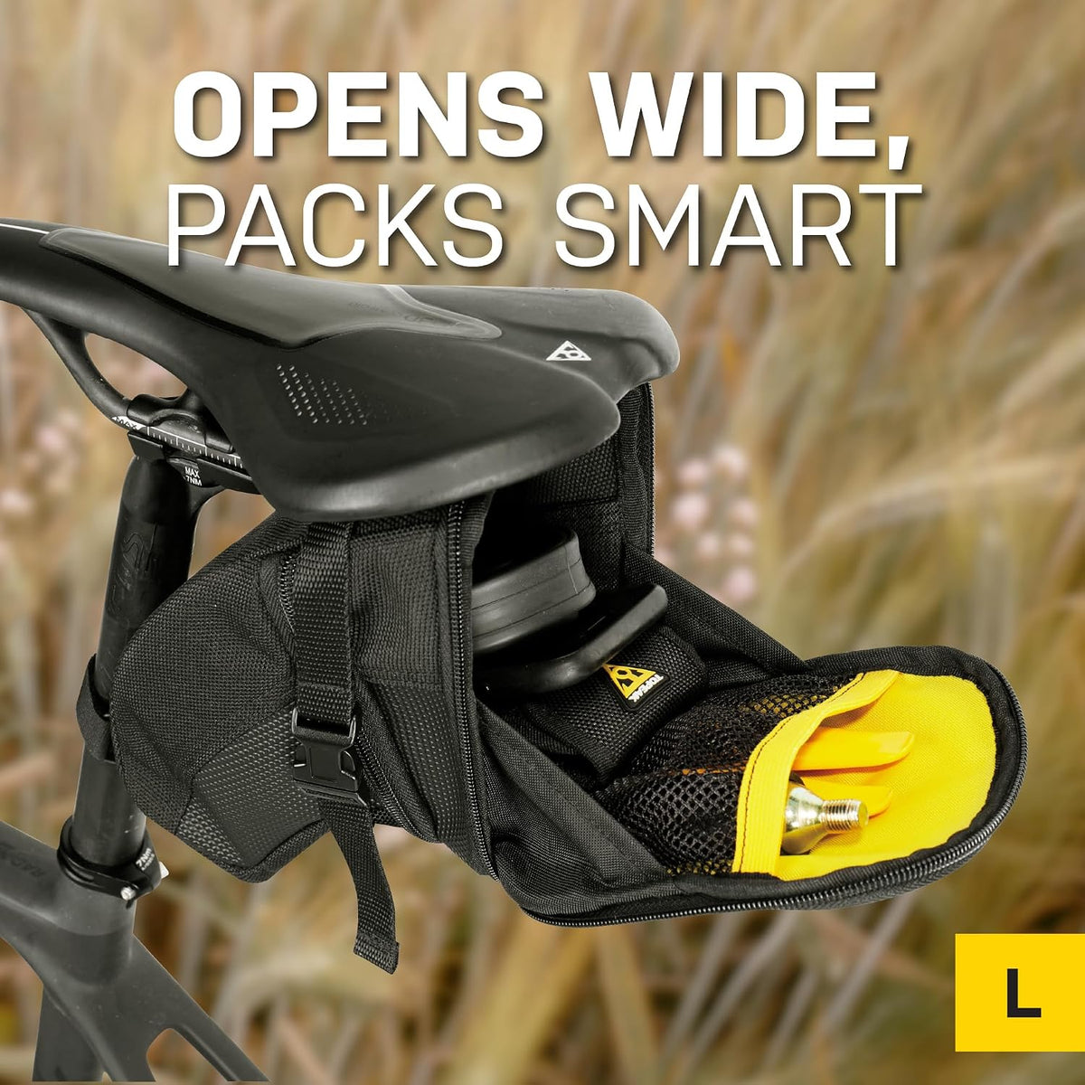 Topeak TC2262B Aero Wedge Pack with Strap Mount, Large , Black
