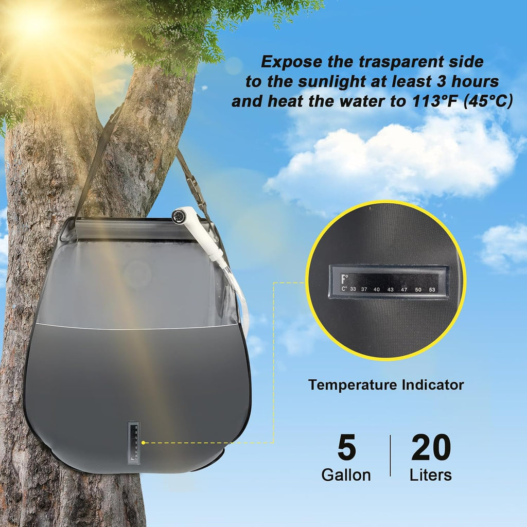 Portable Camping Shower Tent,Shower Tent Kit, Outdoor Pop Up Privacy Tent,Changing Tent with 5 Gallon Shower Bag-(Nozzle Upgraded)