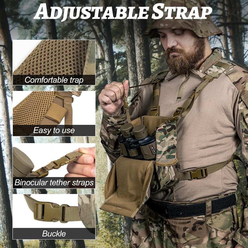 VISMIX Binocular Harness with Rain Cover for Hunting Hiking Shooting