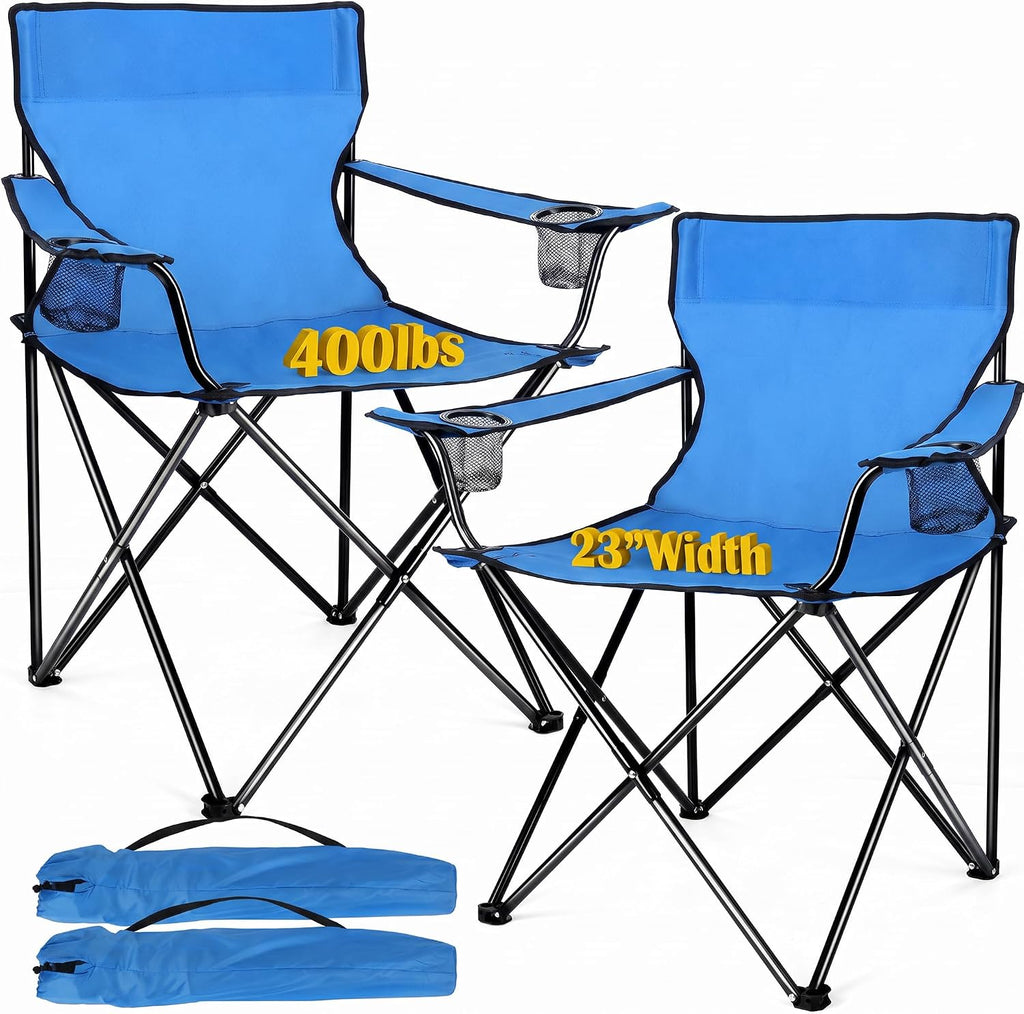 Joyfair Camping Chairs for Lawn & Beach, Large for Adults, Blue