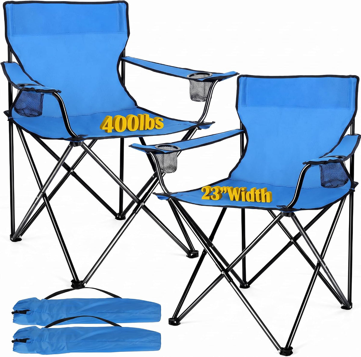 Joyfair Camping Chairs for Lawn & Beach, Large for Adults, Blue