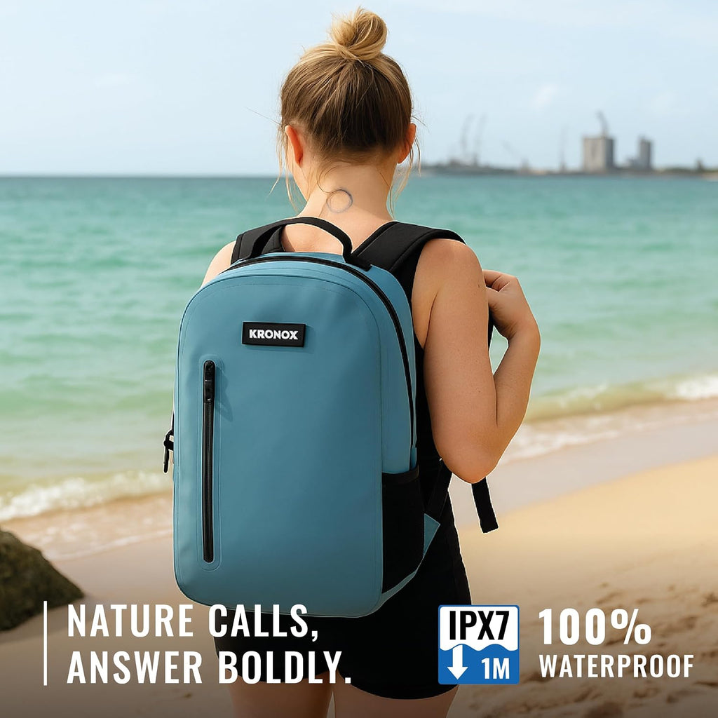KRONOX 25L Waterproof Backpack for Men – IPX7 Submersible Dry Bag, Lightweight & Durable for Travel, Motorcycle, Kayak