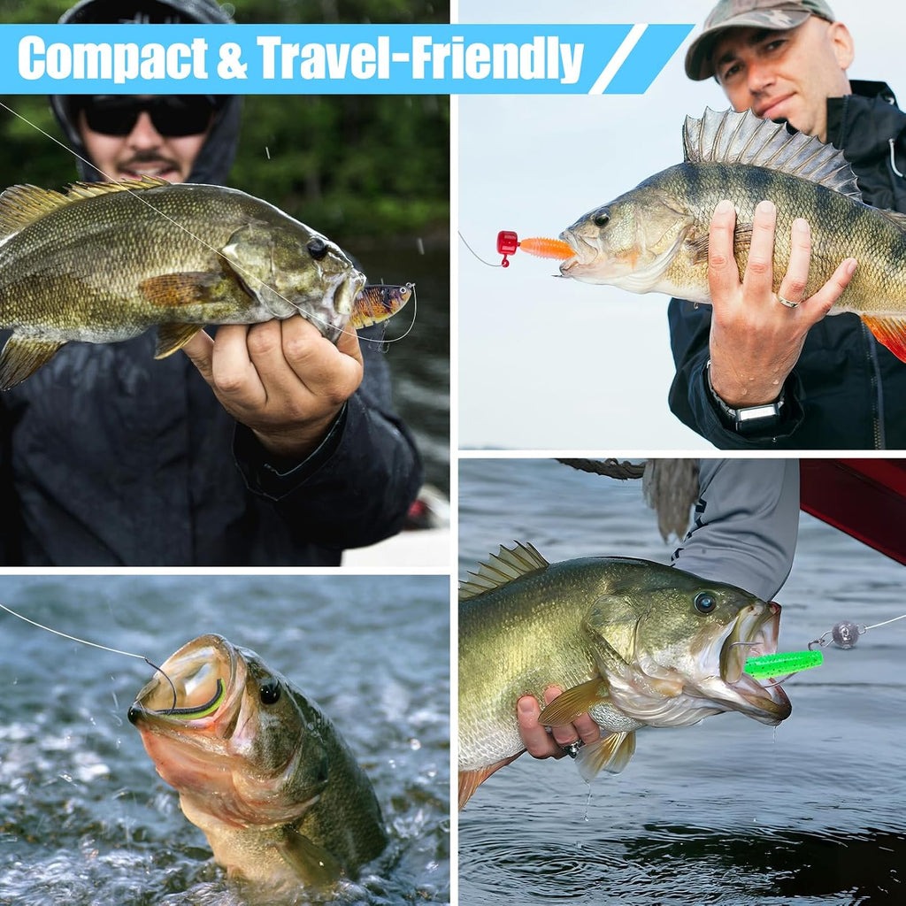 Goture Fishing Lures Kit,164pcs Bass Fishing Kit Including Soft Plastic Baits, Worms, Minnow, Crankbaits, Hooks,Swivels,Sinker Weights,3700 Tackle Box, Freshwater Fishing Gear Lure Set, Gifts of Men