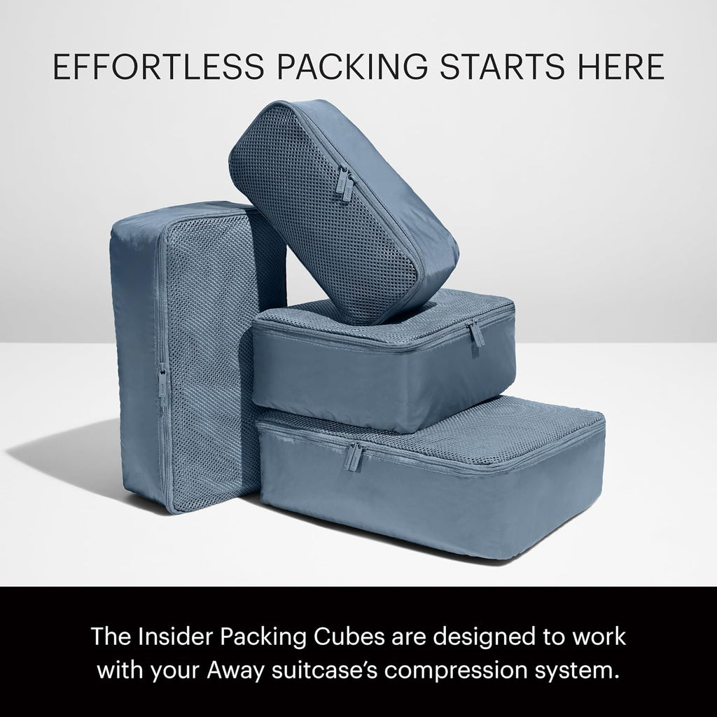 Away Insider Packing Cubes Set of 4, Lightweight Travel Luggage Organizers