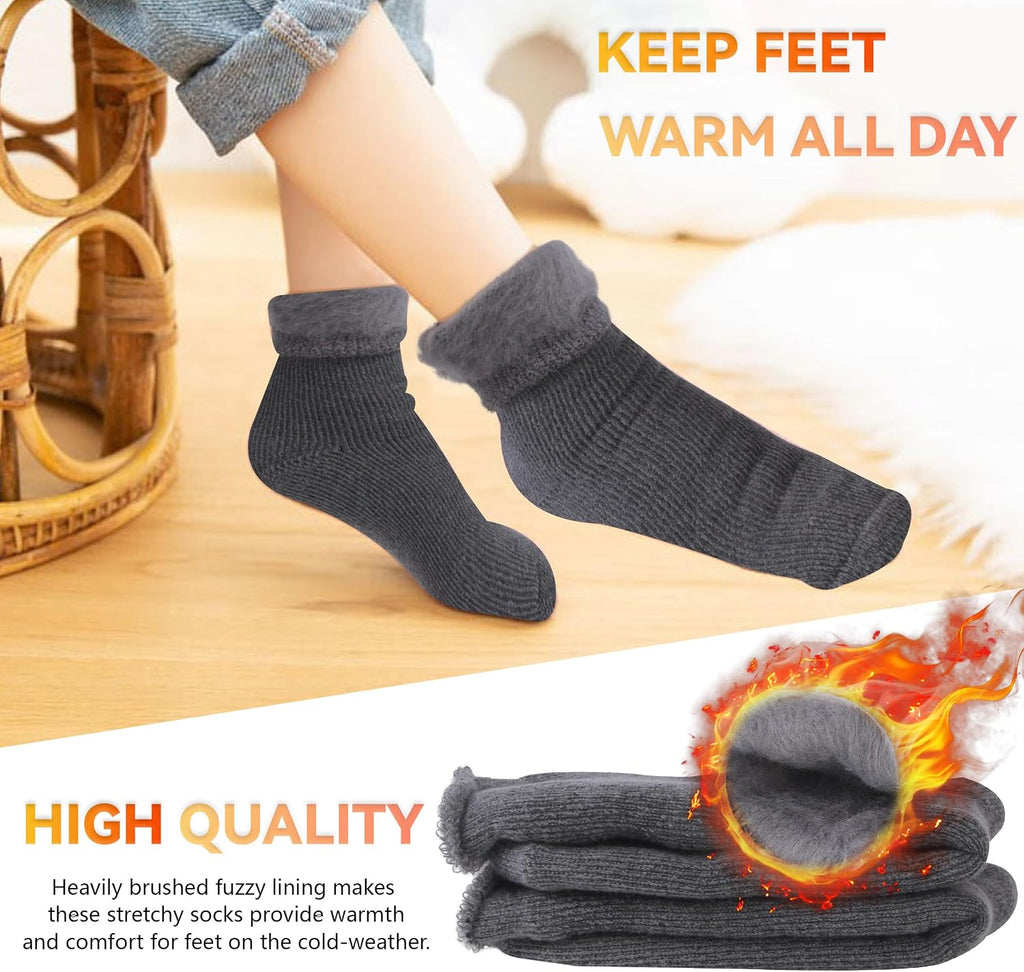 Sunew 4 Pairs Thermal Socks Skiing Snowboarding Hiking Mens Womens 7X Warmer Winter Crew Boot Socks