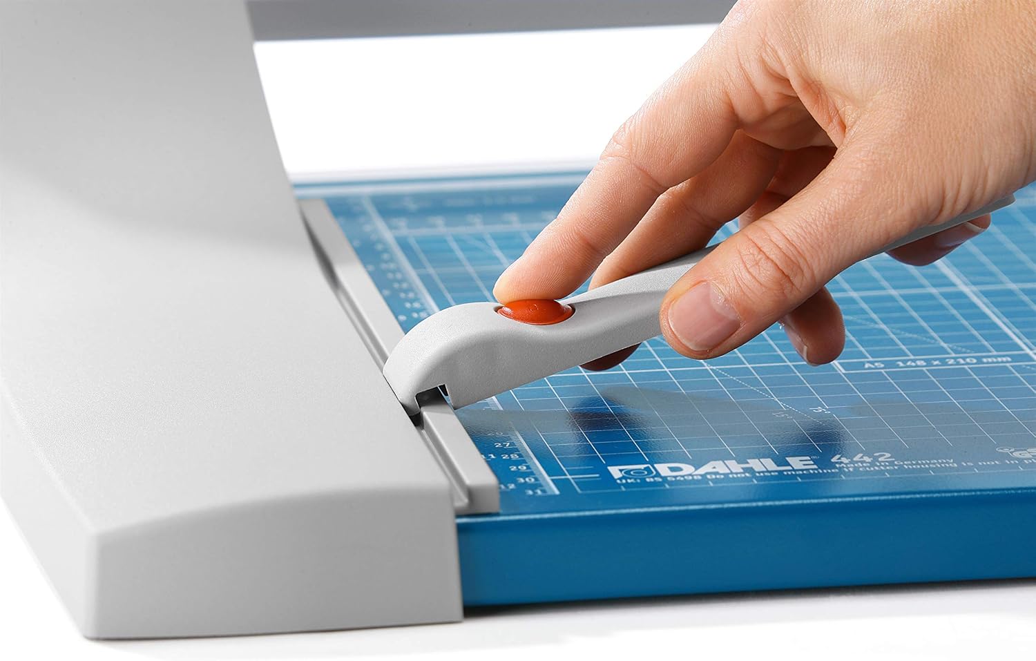Dahle 442 Premium Rotary Trimmer, 20" Cut Length, 30 Sheet Capacity, Self-Sharpening, Automatic Clamp, German Engineered Paper Cutter