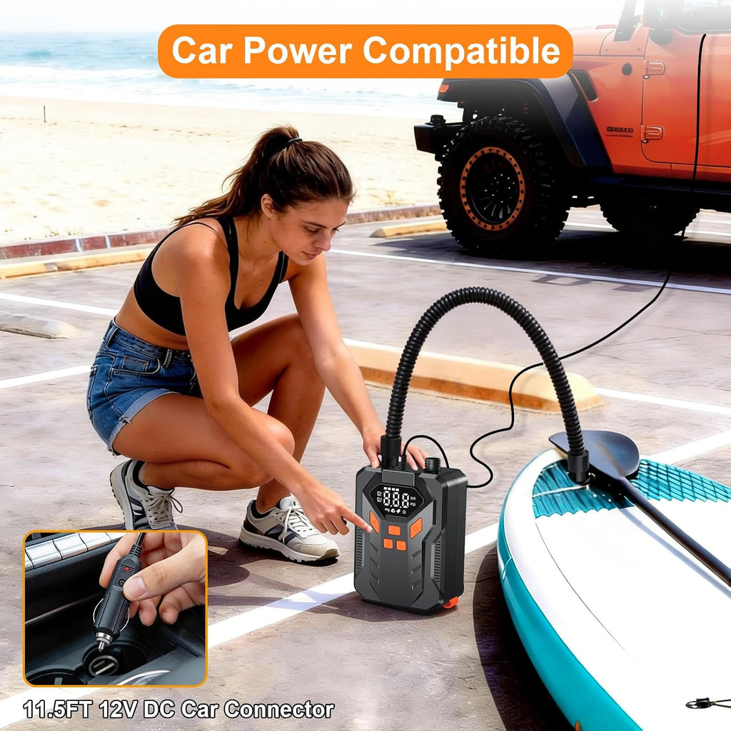 Rechargeable 20PSI Electric Paddle Board Pump, Inflation & Deflation