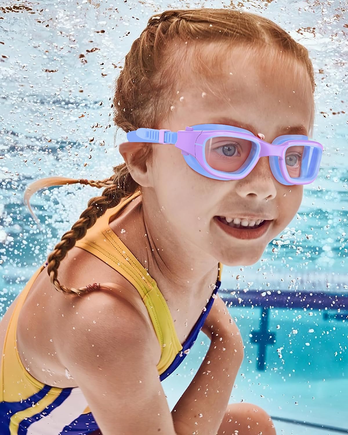 Kids Swim Goggles for 6-14, Anti-Fog & UV Protection