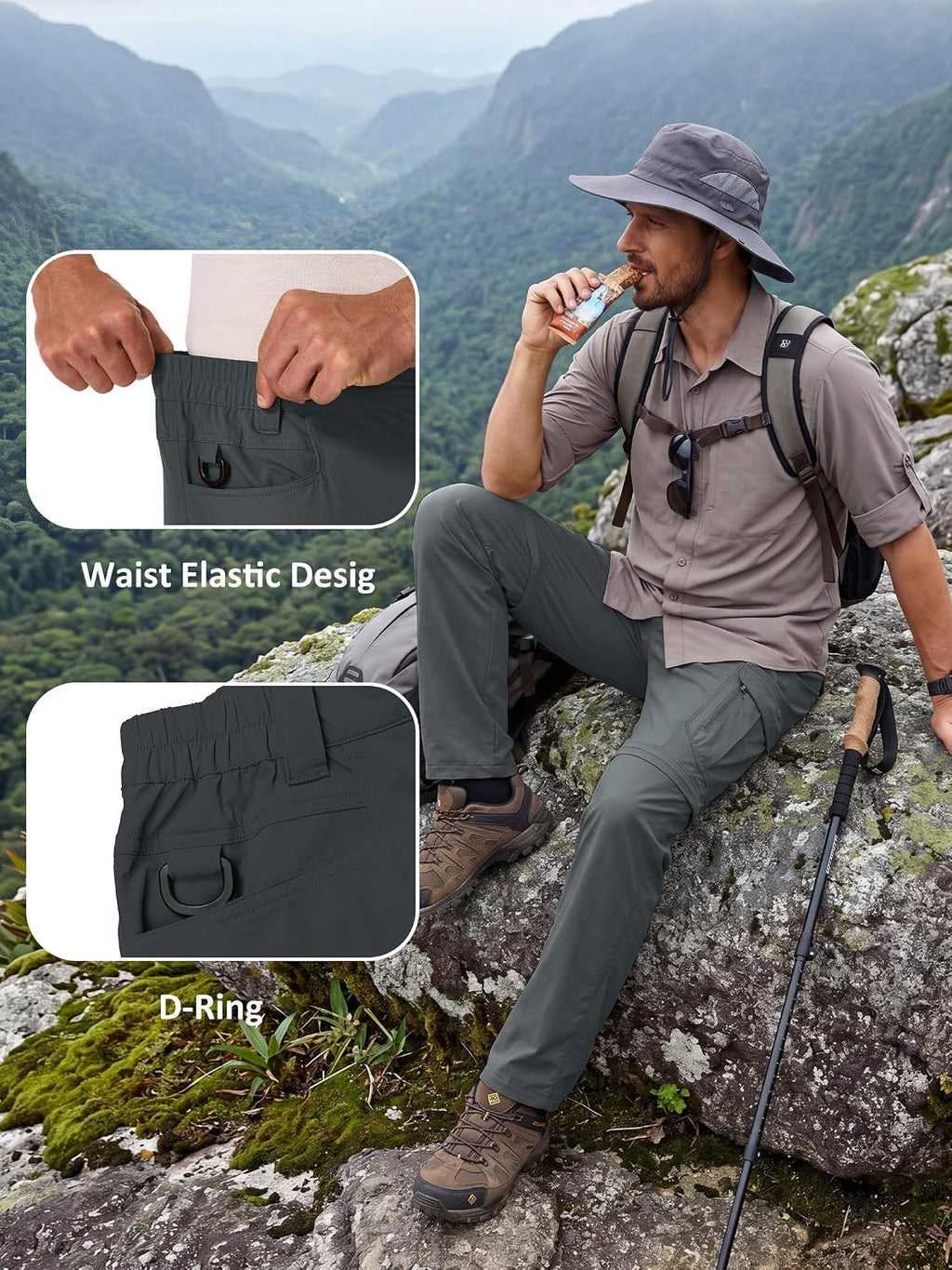 Men’s Safari Lightweight Convertible Hiking Pants