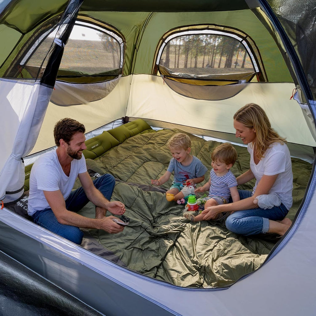 Night Cat Pop Up Tent 2-3 Persons Instant Set Up Tent with Footprint Tarp & Porch, Automatic Double Layer Waterproof Camping Tent with Rainfly