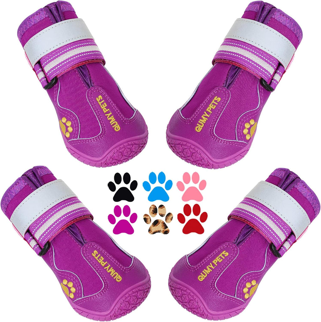 QUMY Dog Shoes for Hot Pavement, Dog Snow Boots & Paw Protectors for Winter