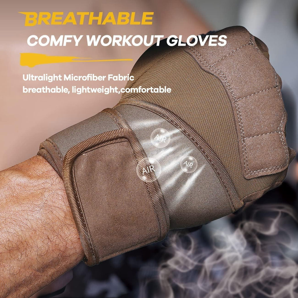 Mens Workout Gloves Weight Lifting Gloves for Men Women Gym Exercise Gloves with Wrist Wrap Support Palm Protection and Grips Gloves for Women Wrist Wrap Gloves for Sport Daily Use
