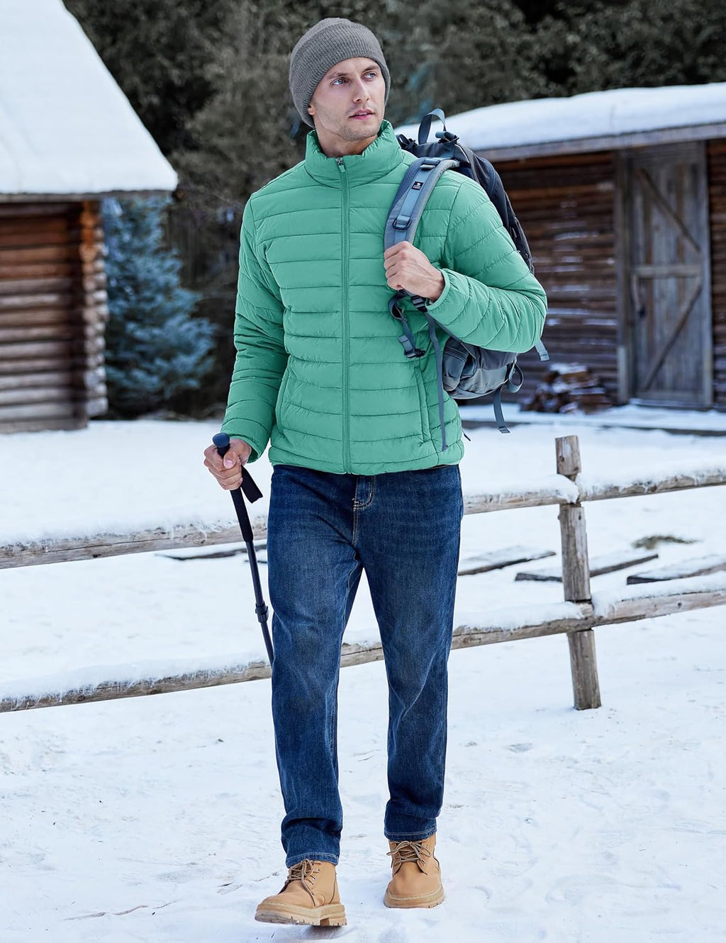 TACVASEN Men's Lightweight Puffer Jacket Quilted Insulated Winter Coat