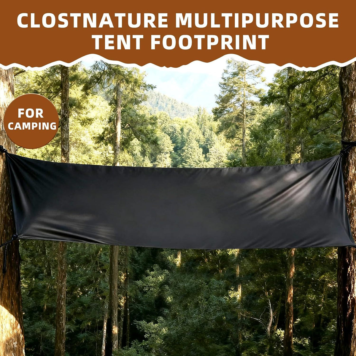 Clostnature 10/12FT Hexagonal Tent Footprint, Waterproof Camping Tarp