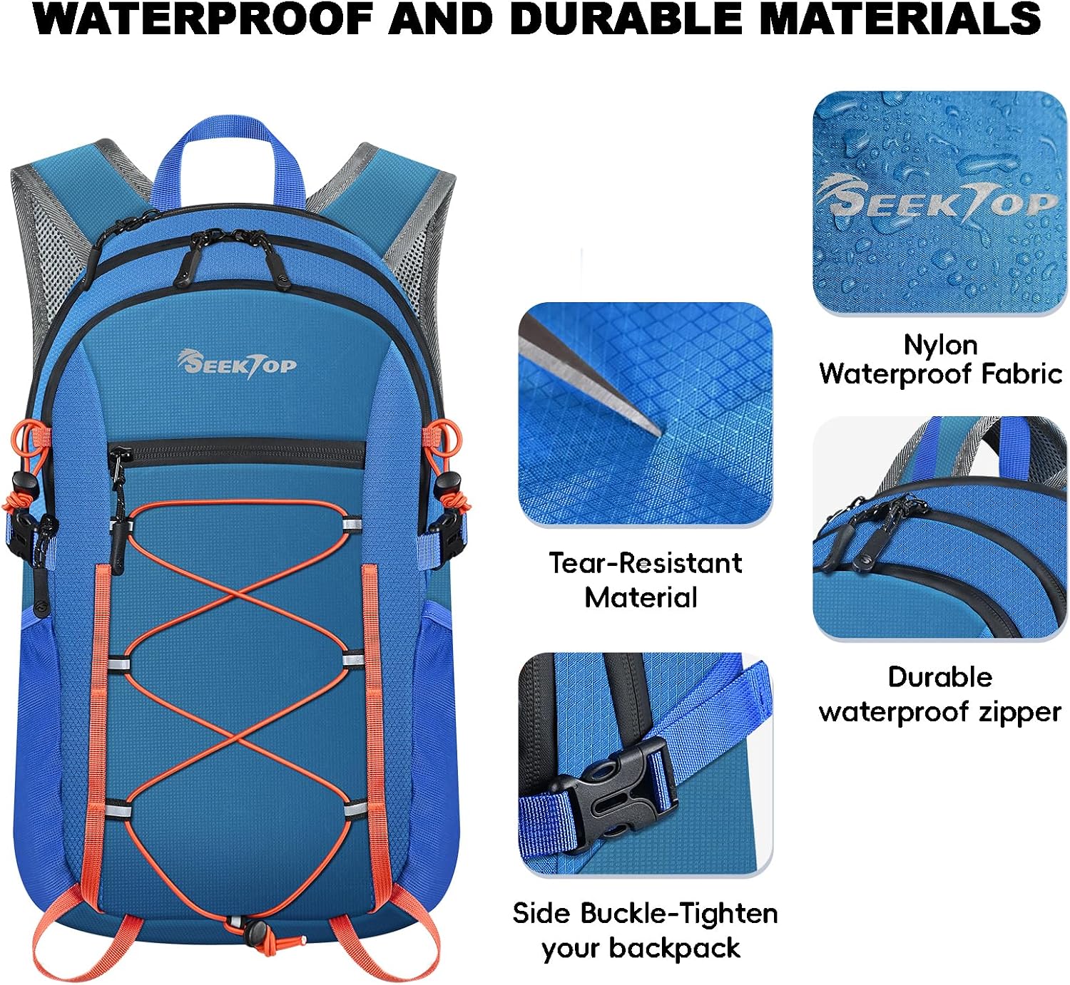 Seektop Packable Waterproof Hiking Backpack, 20L Lightweight Daypack