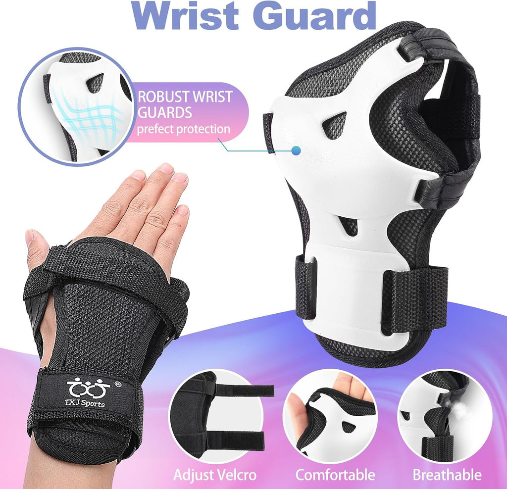 Kids Youth Adult Protective Gear Set Adjustable Knee Elbow Wrist Guards