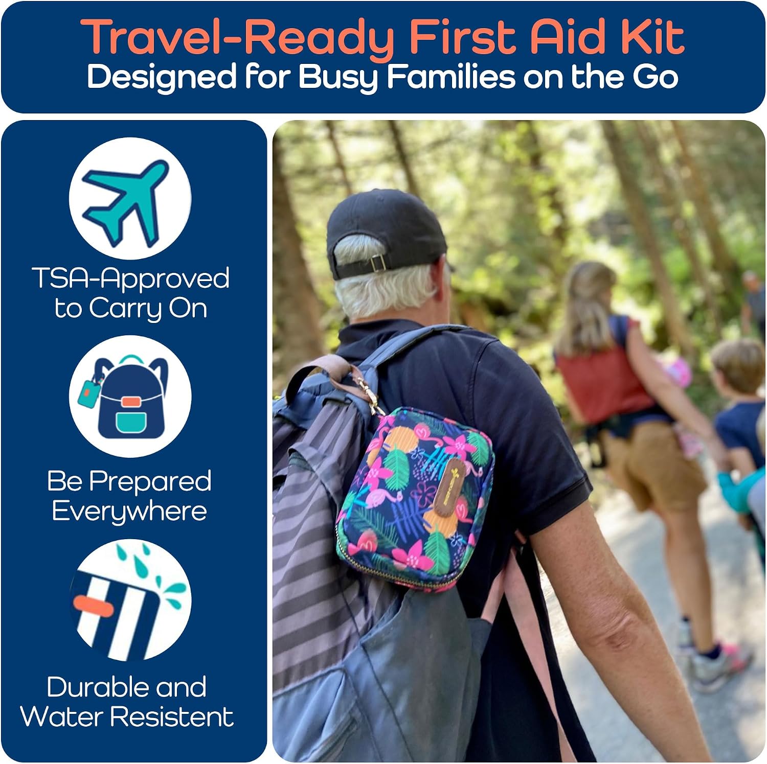KeepGoing Travel First Aid Kit for Kids, 130 Pc. TSA-Approved Travel Size