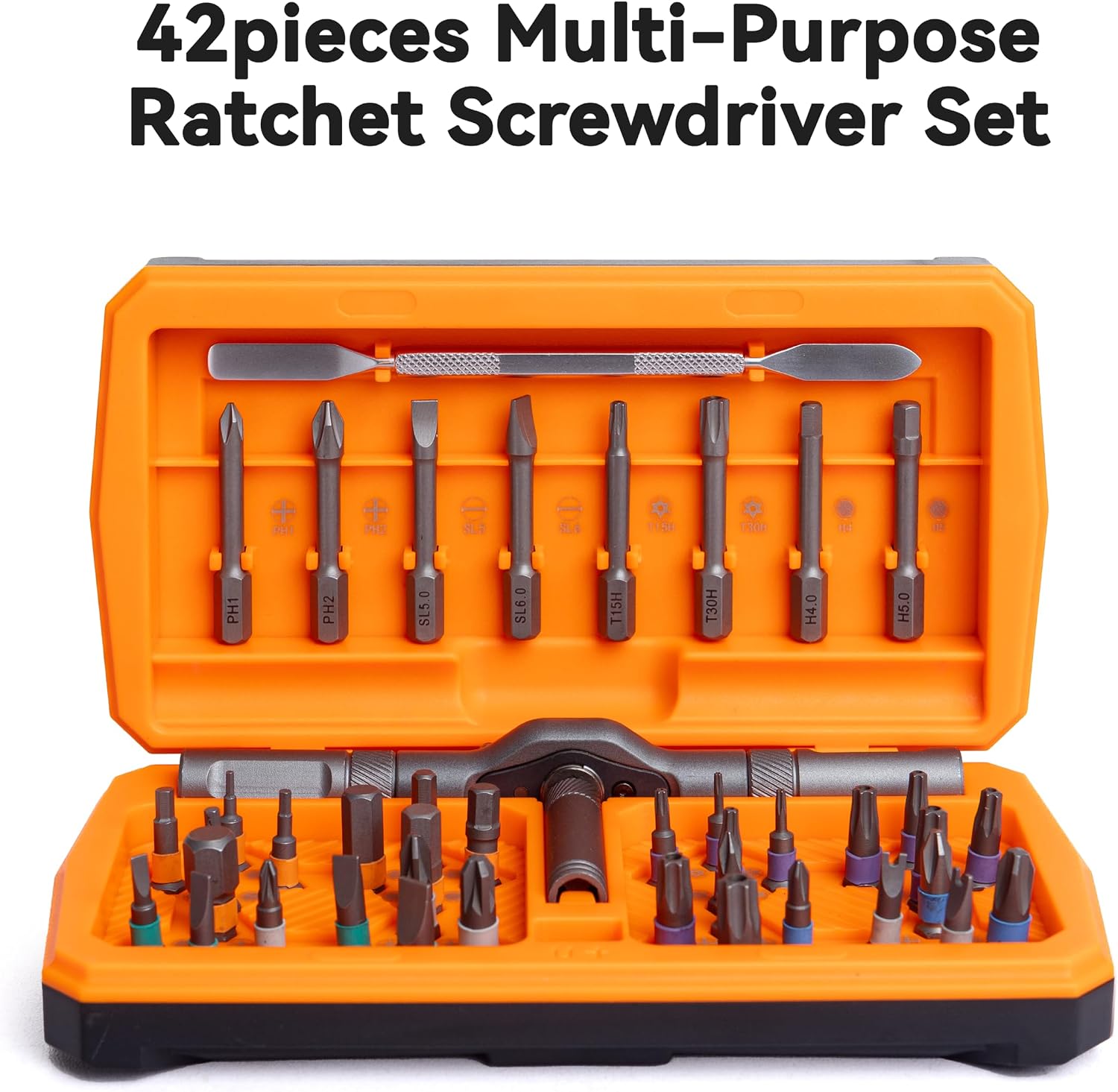 ANVANNA Ratchet Screwdriver Set, Magnetic Screwdriver Sets with Storage Case Repair Tool Kit for Computer, Eyeglass, Bicycles, Watch, Ring Doorbell, Furniture and DIY