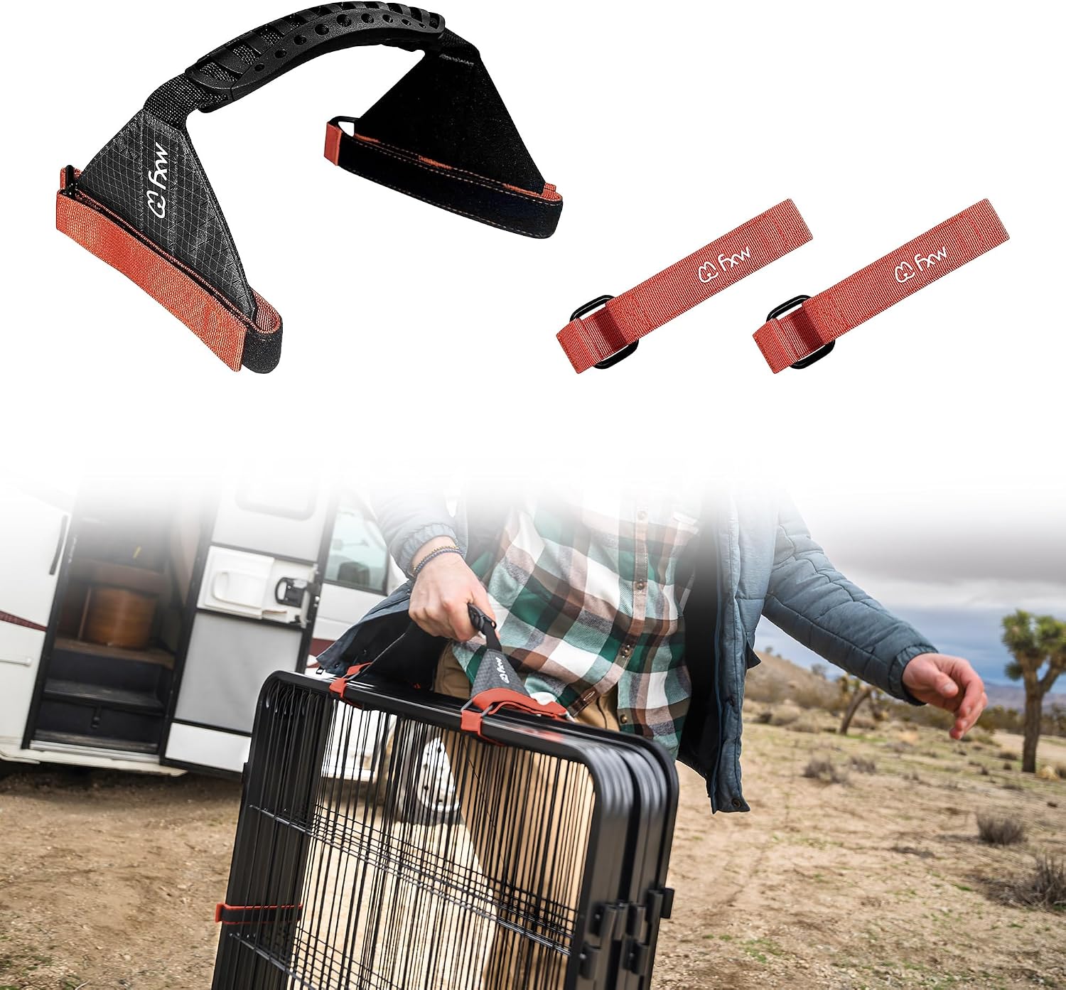 FXW Easy Carry Straps for Dog Playpen, Designed for RV Trips, Green