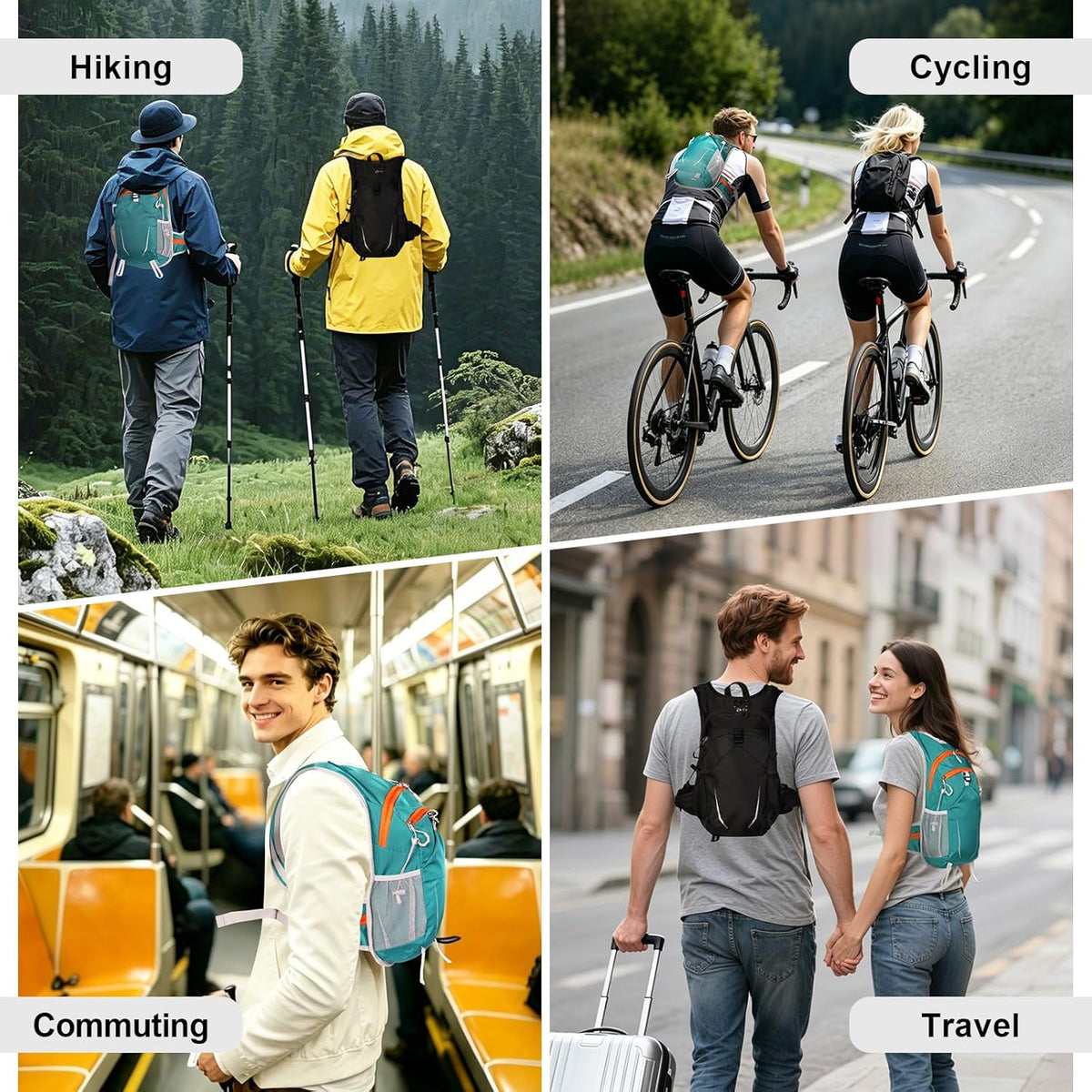 10L Small Hiking Backpack, Mini Travel Daypack for Men Women