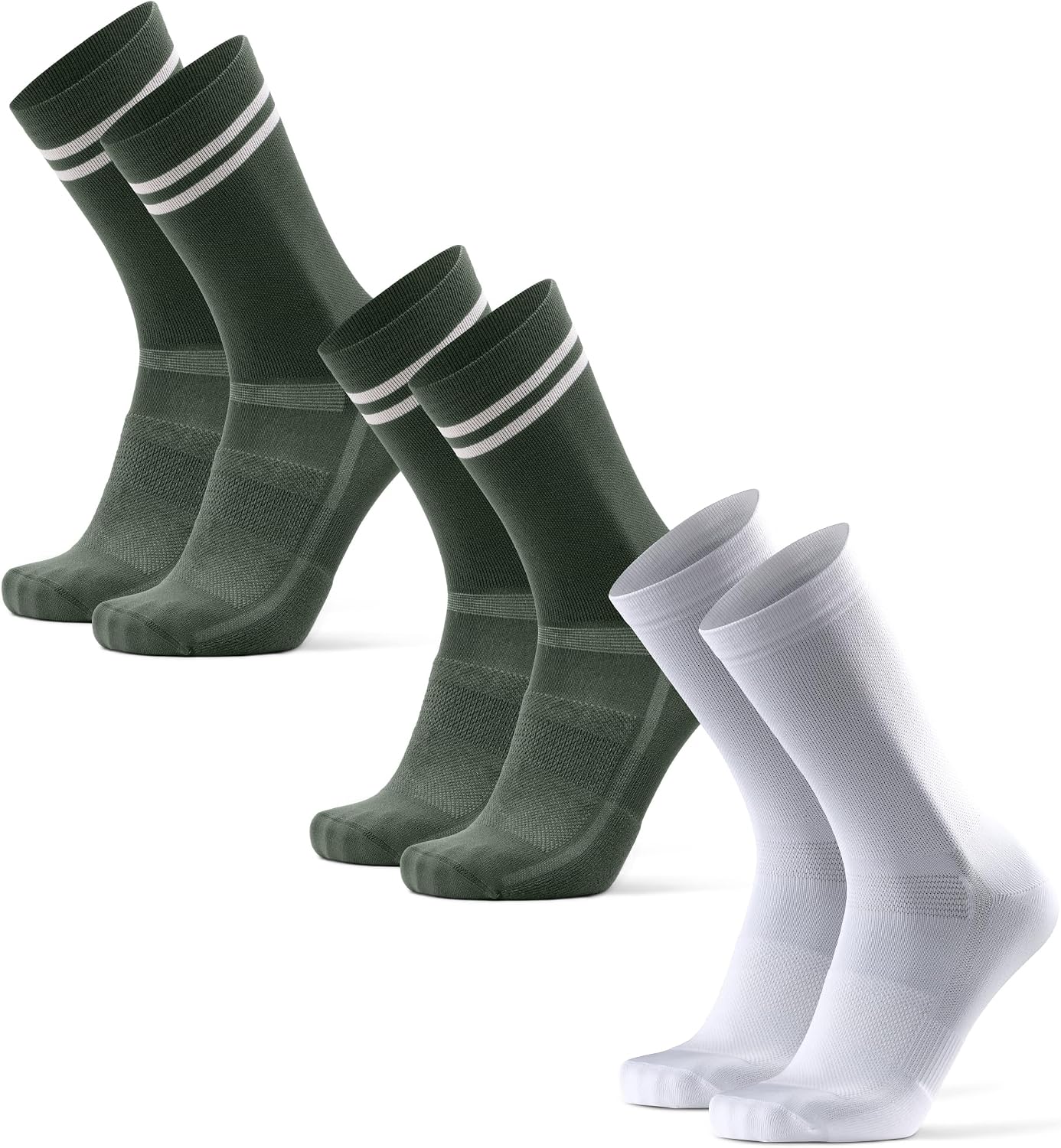 DANISH ENDURANCE Crew Cycling Socks, Fast-Dry & Cushioned, 3 & 5-Pack