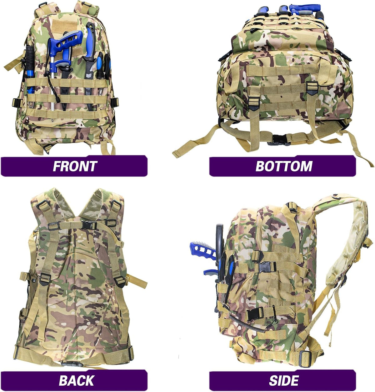 Fishing Tackle Backpack Lightweight Water-Resistant Rod Holder Bag