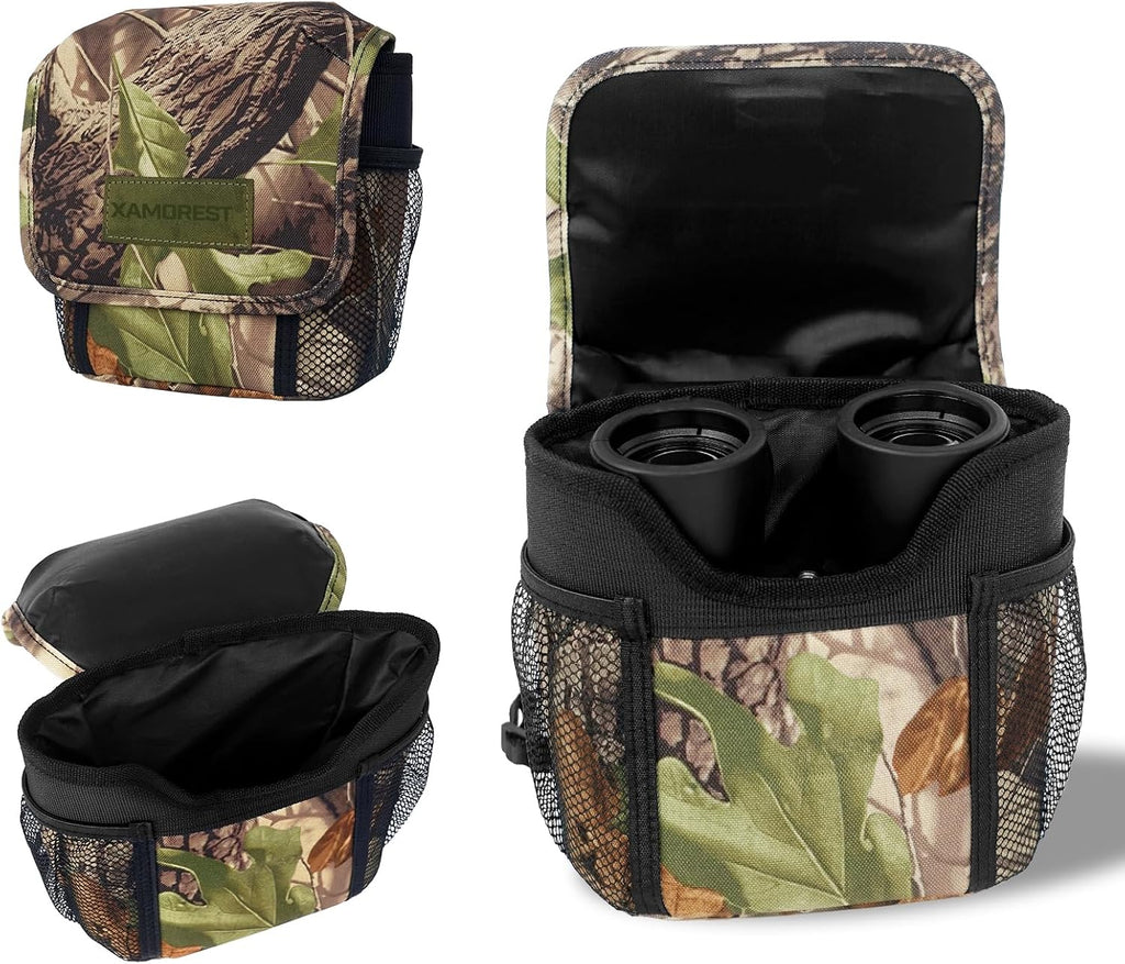 Universal Binocular Case, Binocular Harness for Hunting Case with Adjustable Shoulder Straps 2 Mesh Pockets for Hiking, Hunting, Backpacking, Outdoor Travel