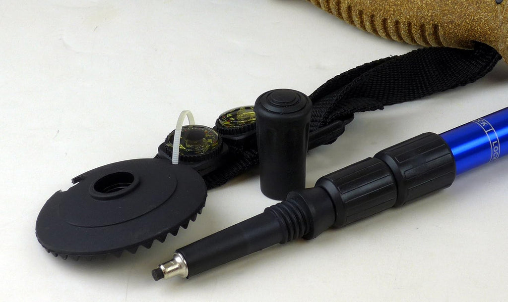 HP-5 Anti-Shock Hiking Pole, 2-Pack, Anti Shock Hiking/Walking/Trekking Trail Poles - 1 Pair with Compass & Thermometer