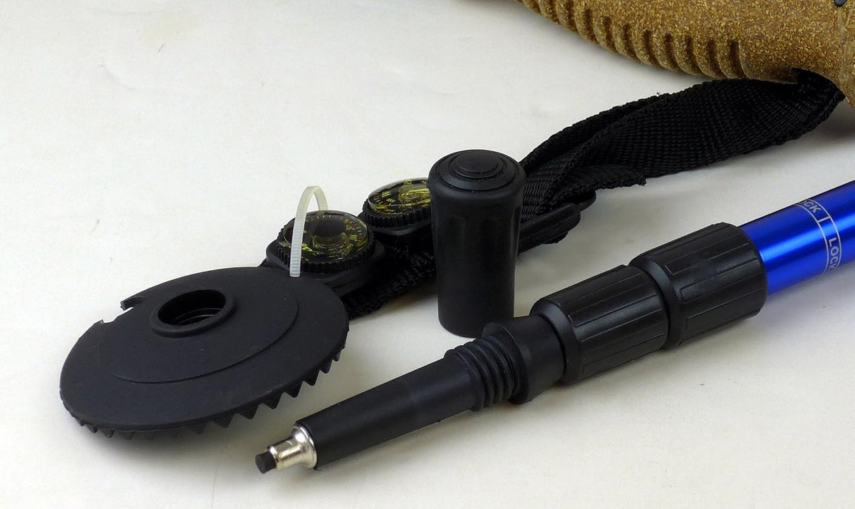 HP-5 Anti-Shock Hiking Pole, 2-Pack, Anti Shock Hiking/Walking/Trekking Trail Poles - 1 Pair with Compass & Thermometer