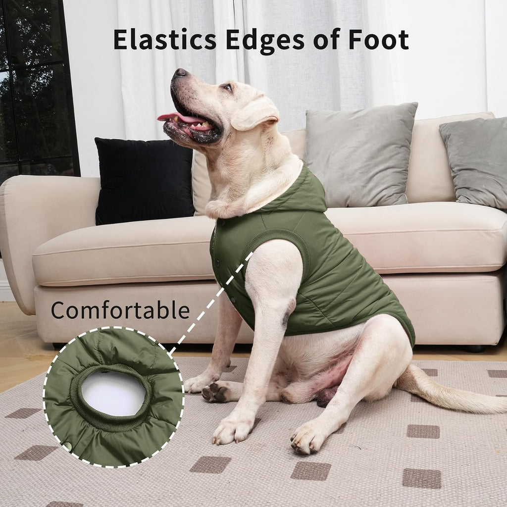 Vecomfy Warm Dog Coats with Hoodie,Winter Dog Jackets for Large Dogs