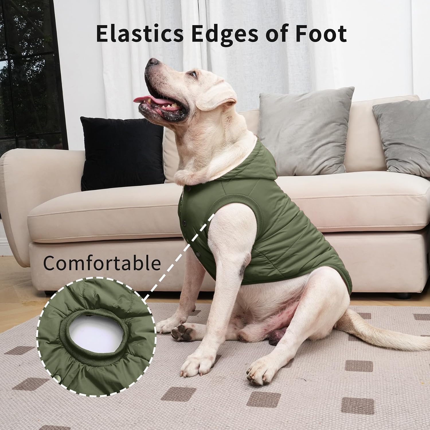 Vecomfy Warm Dog Coats with Hoodie,Winter Dog Jackets for Large Dogs
