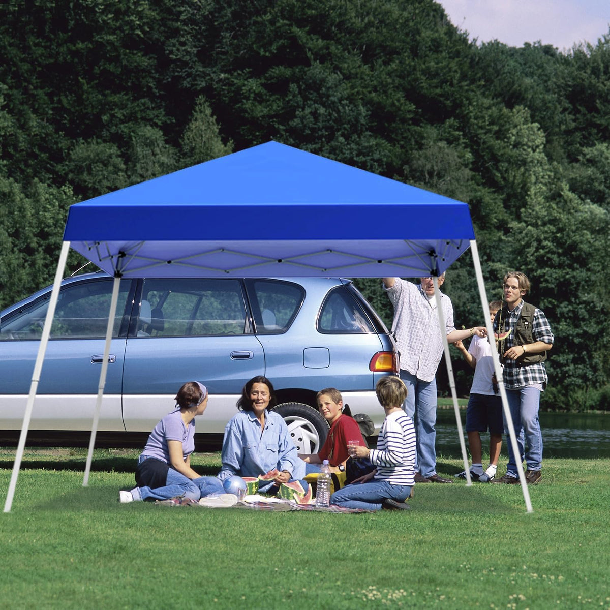 10x10FT Slant Leg Pop Up Canopy Tent, Portable Outdoor Shelter