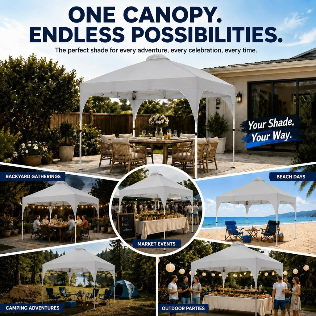 Yaheetech 10x10 Pop Up Canopy Tent for Outdoor Events, Light Gray
