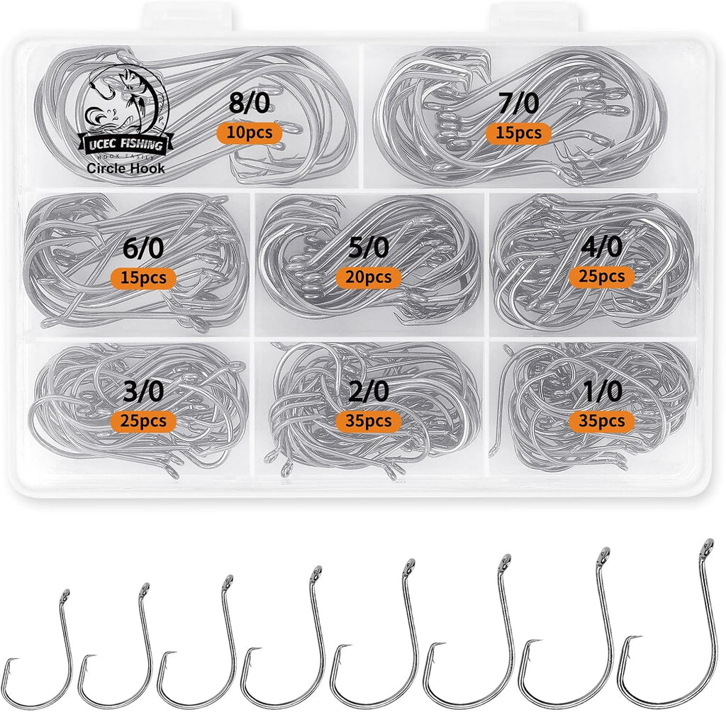 UCEC Circle Hooks Saltwater Fishing Hooks for Catfish Octopus Fish Hook