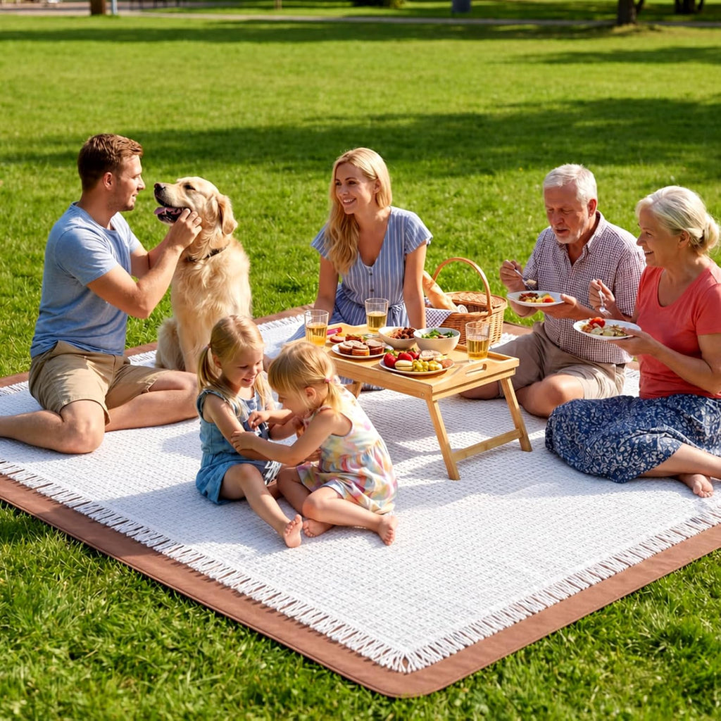 100x 90 Extra Large Outdoor Picnic Blankets 2 In1