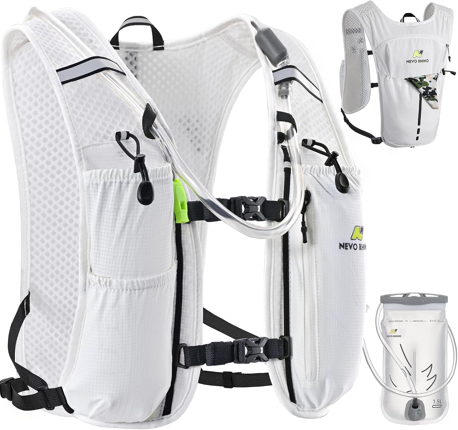 N NEVO RHINO Running Vest with 1.5L Water Bladder, Hydration Vest Pack