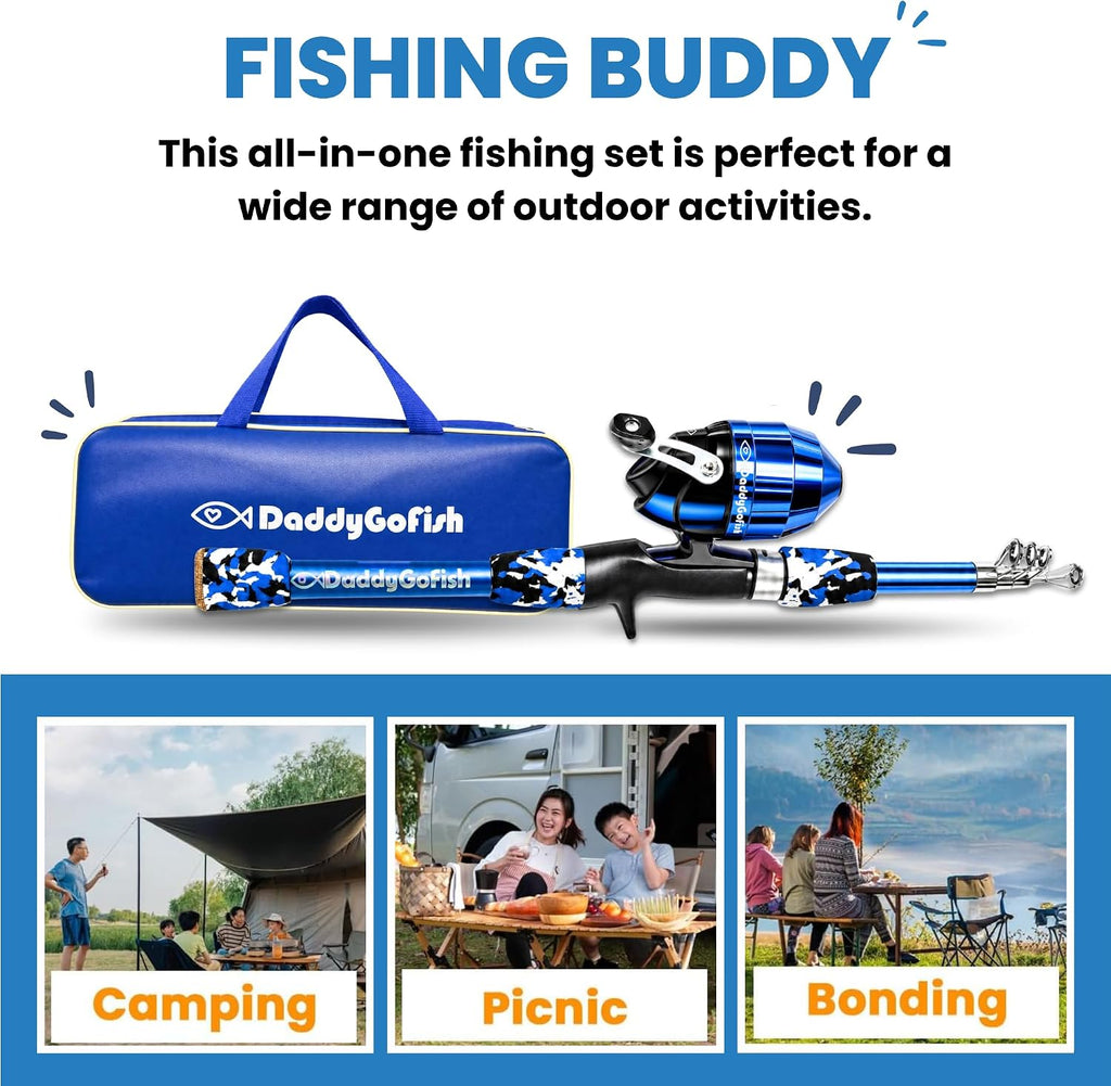 Kids Fishing Pole for Boys, Girls & Youth Age, Toddler Fishing Pole Set Kit
